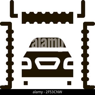 Symbol für automatische Autowäsche Vektor Glyphe Illustration Stock Vektor