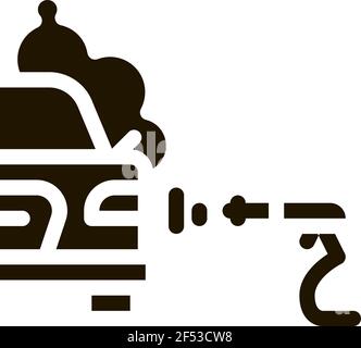 Autowaschsymbol Vektor Glyphe Illustration Stock Vektor
