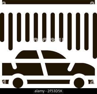 Kontinuierliche Autowäsche Symbol Vektor Glyphe Illustration Stock Vektor