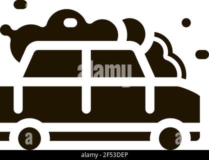 Symbol für manuelle Autowäsche Vektor Glyphe Illustration Stock Vektor