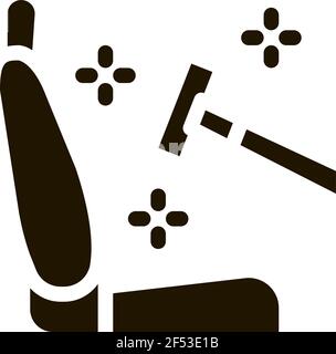 Reinigung der Sitze im Auto Symbol Vektor Glyphe Illustration Stock Vektor