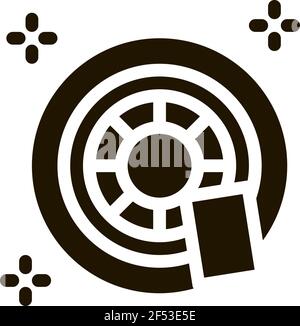 Auto Radreinigung Symbol Vektor Glyphe Illustration Stock Vektor