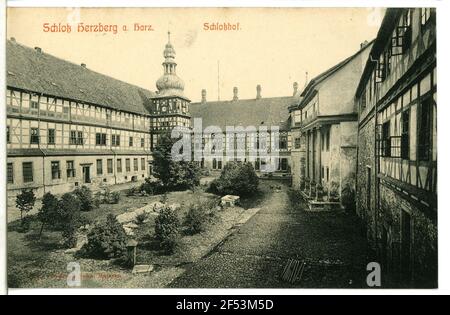 Schloss Bad Herzberg. Burghof Stockfoto