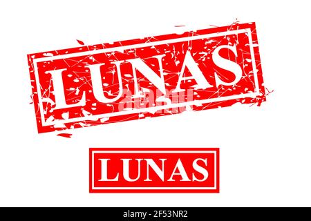 2 Stil von Gummistempel, Lunas, bezahlt in Indonesien Sprache Stock Vektor