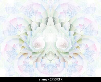 Bunte Blumenmalerei Glas Eindruck kaleidoskopischen Design. Schöne getönte Mosaik-Muster für Kunst Hintergrund, (fraktale Kirche Glasmalerei Abstraa Stockfoto