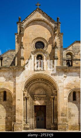 Geographie / Reisen, Kirche San Giovanni Battista, Matera, Baujahr 1233, Außenansicht, Italien, Apulien, Additional-Rights-Clearance-Info-Not-Available Stockfoto