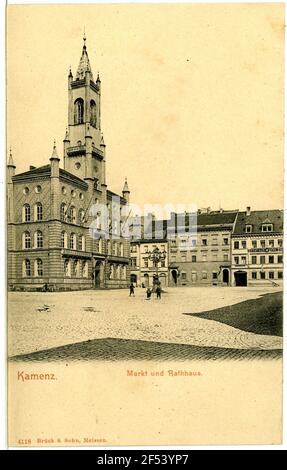 Markt mit Rathaus Kamenz. Markt mit Rathaus Stockfoto