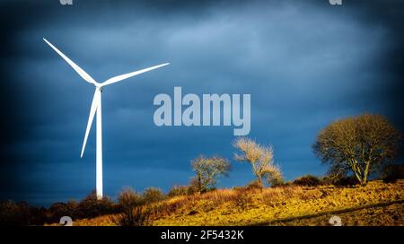 Windturbine, Cathkin Braes Country Park, Glasgow, Schottland, Großbritannien Stockfoto