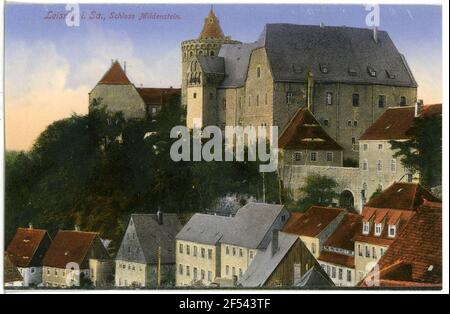 Geschlossen Mildenstein Leisnig. Schloss Mildenstein Stockfoto