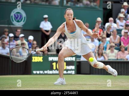 WIMBLEDON TENNIS CHAMPIONSHIPS 2008. 6TH TAG 28/6/2008 J.JANKOVIC WÄHREND IHRES SPIELS MIT C.WOZNIACKI. BILD DAVID ASHDOWN Stockfoto