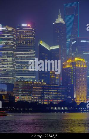 Shanghai Stadtbild bei Nacht China LA008701 Stockfoto