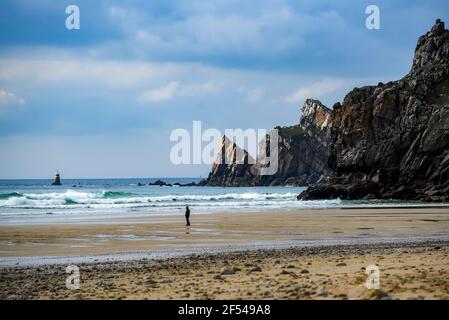 Plage de Pen hat, ein Strand in Frankreich an der Küste des Ozeans. Stockfoto