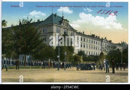 2. Königlich Sächsisches Grenadier-Regiment Nr. 101 Kaiser Wilhelmasern Dresden. K.S. 2. Grenad.-encry. No,101 Kais. Wilhelm Baracken Stockfoto