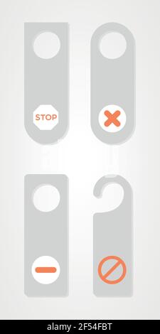 Set: Vier Türhänger. Vektor-Illustration, flaches Design Stock Vektor