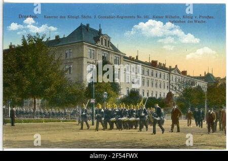 2. Königlich Sächsisches Grenadier-Regiment Nr. 101 Kaiser Wilhelmasern Dresden. K.S. 2. Grenad.-encry. No,101 Kais. Wilhelm Baracken Stockfoto