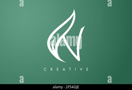 Elegantes N-Letter-Logo-Design mit Umriss Monogram Stil flach und minimalistisch Vektor-Buchstabe Symbol Illustration. Stock Vektor
