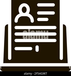 Vollständige Computerinformationen über Person Symbol Vektor Glyphe Illustration Stock Vektor