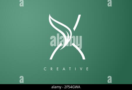Elegantes X-Letter-Logo-Design mit Umriss Monogram Stil flach und minimalistisch Vektor-Buchstabe Symbol Illustration. Stock Vektor