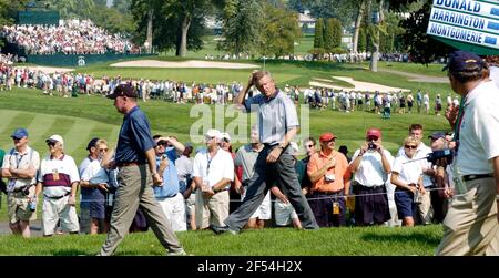 DER RYDER CUP 35TH IM OAKLAND HILLS COUNTRY CLUB BLOOMFIELD TOWNSHIP, MICHIGAN. 15/9/2004 COLIN MONTGOMERIE BILD DAVID ASHDOWNRYDER CUP GOLF Stockfoto