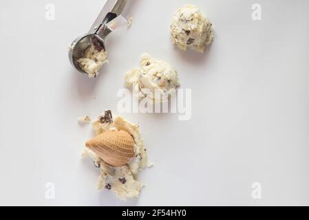 Eis mit Vanille und Schokolade Stockfoto
