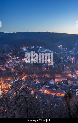 Geographie / Reisen, Deutschland, Sachsen-Anhalt, Stadt Wernigerode am Abend, Zusatz-Rights-Clearance-Info-Not-available Stockfoto