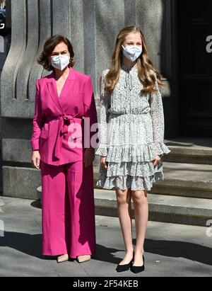 Madrid, Spanien. März 2021, 24th. Die Prinzessin von Asturien Leonor de Borbon während des 30th-jährigen Jubiläums des Instituto Cervantes in Madrid 24 March 2021 Credit: CORDON PRESS/Alamy Live News Stockfoto
