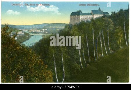 Geschlossen Mildenstein Leisnig. Schloss Mildenstein Stockfoto