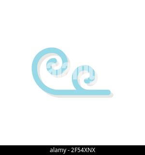 Symbol für die Meereswelle. Blaue Farbe. Vektor-Illustration, flaches Design Stock Vektor