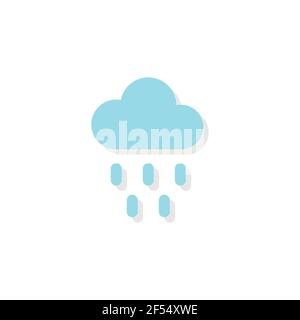 Wolke mit Regensymbol. Vektor-Illustration, flaches Design Stock Vektor