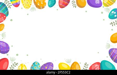 Frohe Ostern Rahmen mit Eiern Stock Vektor