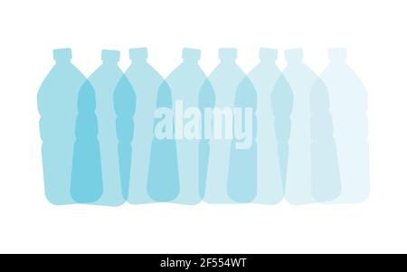 Durchsichtige Wasserflaschen. Vektor-Illustration, flaches Design Stock Vektor