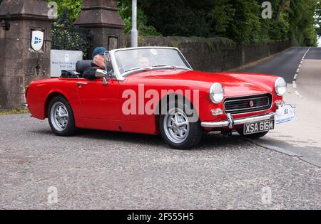 1972 MG Midget auf der Road Rallye, Rhu, Argyll, Schottland Stockfoto