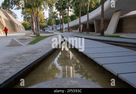 Die moderne und futuristische Architektur des Eleftheria Platzes in Nikosia Die Hauptstadt von Zypern Stockfoto