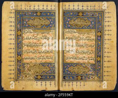 Doppelseite des Korans (Koran), page1, Seite 2. ãn Stockfoto