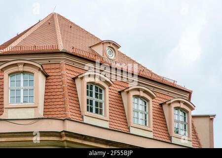 Aufwendige schöne Dachkonstruktion im Detail Stockfoto