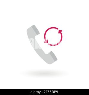 Symbol für retro-Telefonempfänger isoliert. Symbol des Mobilteils. Backup-Zeichen. Vektor-Illustration, flaches Design Stock Vektor