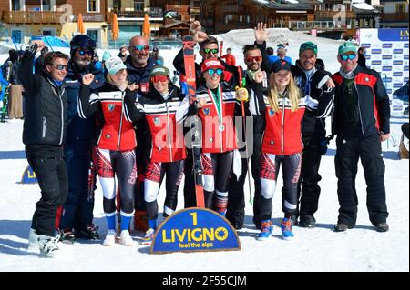 Livigno, Livigno, Italien, 24 Mär 2021, Carabinieri Ski Team während der Absolute Italian Alpine Ski Championships 2021, Alpin Ski Race - Photo Giorgio Panacci / LM Stockfoto