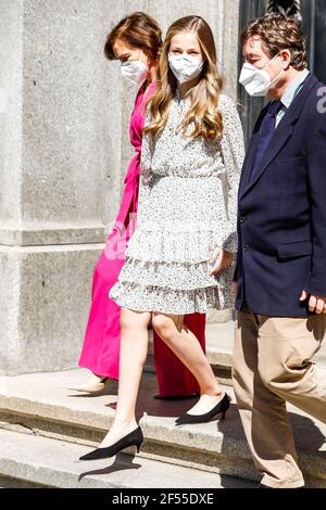 Madrid, Spanien. März 2021, 24th. **KEIN SPANIEN** Prinzessin Leonor nimmt am 24. März 2021 am 30th-jährigen Bestehen des Cervantes-Instituts im Institutbüro von Cervantes in Madrid Teil. Quelle: Jimmy Olsen/Media Punch/Alamy Live News Stockfoto