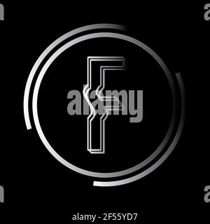 Design-Vorlage für Logo-Symbol mit Buchstabe F. Stockfoto