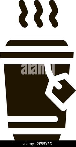Heißer Tee Symbol Vektor Glyphe Illustration Stock Vektor