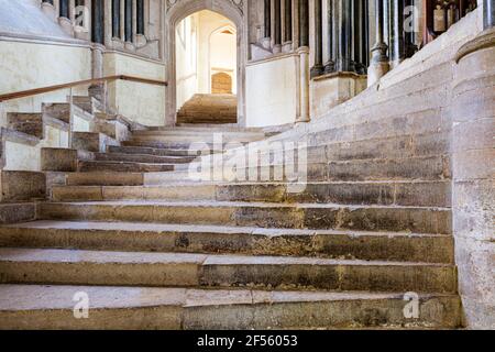 "Meer der Schritte", der Kapitelsaal in der Kathedrale von Wells, Wells, Somerset UK Stockfoto