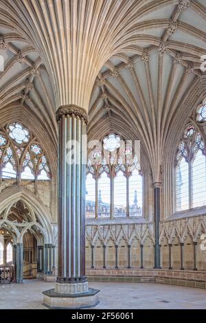 Das Kapitelhaus in Wells Cathedral, Wells, Somerset UK Stockfoto