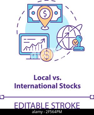 Symbol für lokales und internationales Aktienkonzept Stock Vektor