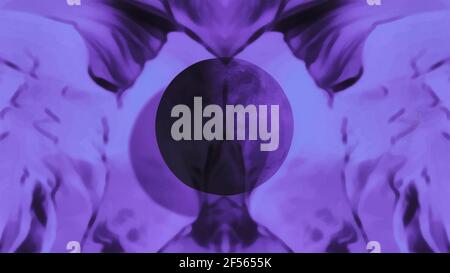 Abstrakter Ball in der Luft. Violetter Hintergrund Stockfoto