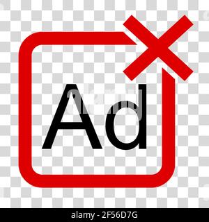 Einfache verbotene Zeichen Vektor, keine Anzeige, auf Transparent-Effekt-Hintergrund Stock Vektor