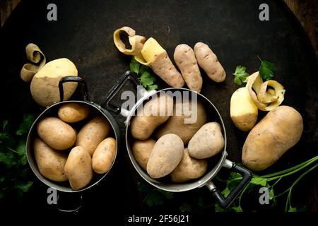 Verschiedene Sorten von Kartoffeln Stockfoto
