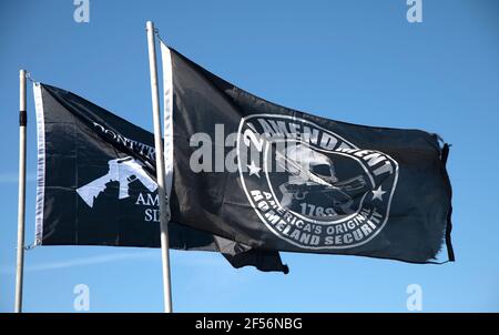 Eine Anti-Zensur-Kundgebung auf Cape Cod, USA. Bekämpfung der Zensur herausragen. Stockfoto