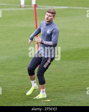 Duisburg, Deutschland. 24th Mär, 2021. firo: 24.03.2021 Fußball, Fußball: Landerspiel Nationalmannschaft Deutschland, GER Training GER Timo Werner, Deutschland Quelle: dpa/Alamy Live News Stockfoto