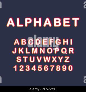 Farbe Linie abstrakt Alphabet Buchstaben ABC Schriftart. 3D Typografie Vektor Illustration Symbol. Stock Vektor