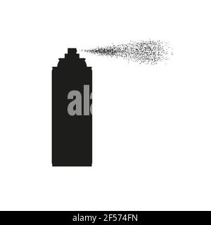 Aerosol Spray Dose Silhouette. Streugas. Vektorgrafik isoliert auf Weiß. Stock Vektor